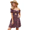 Mulheres Verão Duas Maneiras de Vestir Vestido Casual Impressão Floral Verão Mulheres Dress Mid-Lengthless Strapless Manga Curta Vestido Cottagecore 210712