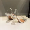 Talons hauts avec nœud brillant et diamant transparent pour femme, mode printemps et été 2021, Europe et états-unis