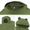 Harajuku sweatshirt kvinnor hoodies söta japan topp kreativa sömmar tredimensionella söta grodor pullover pocket hoodies 210927