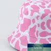 Nieuwe Mode Koreaanse Roze Koe Print Emmer Hoed Vrouwen Omkeerbare Vissen Cap Bob Chapeau Herfst Zomer Fabriek prijs expert ontwerp Kwaliteit Nieuwste Stijl Originele Status