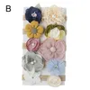 Hårtillbehör 10st / set baby blomma huvudband barn flicka nylon huvudband hårband för tjejer toddler m3715