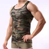 Herrtankstoppar sommar ärmlös blus kamouflage väst sportkläder topp fitness undertröja män sport ropa hombre322f