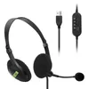 USB Wired Headset Oneara PC Computer Headphones Inline Control Office Call Center With Buller Avbryta Mikrofon Mic Ornament