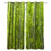 Gardin draperar grön bambu skogsfönster gardiner heminredning vardagsrum kökspanelen för sovrum
