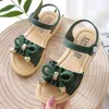 Mädchen Sandalen Kinder Bowtie Sandalen für Kleinkinder Große Kinder Volant Wave Style Prinzessin Süße PVC Sandalen mit Schnalle 21-35 210226