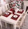 Christmas decorations mat red Black Plaid table knife and fork mats Xmas Western food matsRestaurant tableware ZC410