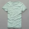 3007 Cotton T-shirt Men Excellent Quality Slub Cotton Solid Color Summer Japan Style Harajuku Male Comfortable Soft Pullover Tee H1218