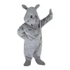 Mascotte di Halloween Rhino Costume di alta qualità Cartoon Rhinoceros Outfit Caratteri Abito per adulti CARNIVALE CARNIVALE CARNIVALE COMPLETTO COMPLETTO OUTDOOR OUTDOOR