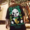Zazomde kinesiska stil män t-tröjor Sommar Lucky Panda Tryckt Kortärmad T-shirts Hip Hop Casual Tops Tees Streetwear 210706