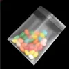 2500 pcs/lot 14*14 + 3 cm gros mat clair auto-adhésif sac en plastique alimentaire bonbons pochette d'emballage translucide paquet sacs haute qualité