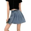 flared denim skirts