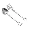 Spoon Fork Coffee Shovel Cutary Rostfritt stål Glassdessertskedar Scoop Teskoon Fruit Shovels Forks Tabellery JY0307 S S S S S S S S S S