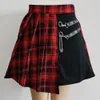 Mode Femme Femmes Mini Jupes Casual Mode de base All Match Plaid Vintage Irrégulière Taille Haute College Wind Jupe 210315