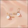 Stud Earrings Jewelry Imitation Pearl Diamond Cross Alloy Geometric Women Ear Drop Korean Sweet Business Wind Suit Wear Earring Aessories De