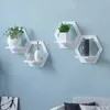 Wall shelf free punching wall-mounted TV background hanger bedroom balcony bedside creative flower pot stand 211026