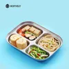 WorthBuy Japanese Bento Box 304 Rostfritt stål Metal Lunch Box med fack Kids Food Container Box For School Picnic Set 201015