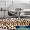 Modern Sexy Yellow Leopard Print Carpet Girls For Living Room Decoration Bedroom Round Floor Mat Area Rug 3D Nordic Home Dywan Factory price expert design Quality