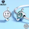 100% 925 Sterling Silver I Love Music, Green Dynamic Music Note Beads Fit Charm Silver 925 Bracelet Beads & Jewelry Making Q0531