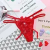 Fashion Femmes G String Sexy Underwear Lace Transparent Heart Low taille Paule Tongs T Back Woman Lingerie
