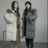 Oversized Coats Gruba kurtka zimowa Kobiety Z Kapturem Fur Collar Down Bawełniany Płaszcz Długa Kurtka Parkas Mujer Maxi Coats 210930