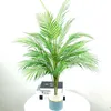 80-98cm Tropisk konstgjorda palmträd stora falska växter gren Real Touch Palm Leaves Plast Monstera För Hem Kontor Decor 211104