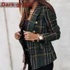 Women's Suits & Blazers Fashion Casual Long-Sleeve Double-Breasted Suit Collar Print For Autumn 2021 Female Splice Loose Cotton Clothing