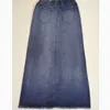 Hoge taille mode vrouwen denim rok elastische stretch losse lange zomer vrouwelijke vintage casual 210621