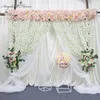 1m / 2m Luksusowy Sztuczny Kwiat Organ Układ Wystrój Na Party Wedding Arch Backdrop Road Cytowany Kwiat Różany Piwonia Hortensja Mix 210925