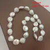 30-54 CM 100% nature COLLIER DE PERLES D'EAU DOUCE, collier tour de cou en perles baroques avec joli fermoir, 7-14mm, fil de couleur OEM BIENVENUE