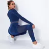 Womens Tracksuits Yoga Suits Seamless Hollow Hygroscopic Long Sleeve Suit Sports Fitness Running Pants Women