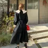 Ezgaga robe douce à manches longues col claudine élégant bureau dames Style coréen a-ligne lâche printemps robe de soirée Vestidos Y1204