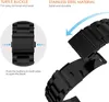 Stainless Steel 3-link Watch Straps With Metal Buckle Compatible For iwatch 38mm 40mm 42mm 44mm