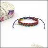 チェーンネックレスペンダントジュエリーチェーンエスニック風のカラーフロープ手織りブレスレットディーレインボーハンドセミフィニッシュ製品、10色のミキシ