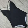 Seksowny strój kąpielowy Kobiety Stroje kąpielowe Kobiet Solidna Czarny Thong Backless Monokini Kostium kąpielowy XL 210630