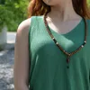 Hängsmycke Halsband Bojiu Brand Beaded Wood Bead Women Smycken Natural Stone Nacklace NKS173
