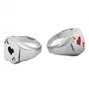 Cluster Anneaux L'Ace of Spades Ring Bijoux en acier inoxydable Biker de moteur de cœur rouge classique pour les hommes Femmes entières 37B3056846