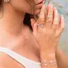 Top Sell Water Drop Bangle Bijoux de mode simple 925 Silver Silver Rose Gold Fill White Topaz CZ Diamond Party Femme Wedding BR6731093