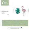 Silver Flamingo and Leaförhängen 100 925 Sterling Forest Fresh Stud Earring for Girl Fashion Jewelry SCE1124 2106162128742