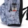 Borse da scuola Atinfor Donne impermeabili Stampa Zaino in denim di grande capacità Zaino da viaggio femminile Borsa carina per adolescenti