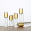 30/50/60/80ML Glass Mist Spray Bottle 20/30/50G Cosmetic Cream Jar Matte Gold Makeup Set Perfume Refillable Lotion Pump Bottle