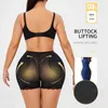 Femmes Taille Basse Sous-Vêtements Éponge Pads Corps Shapers Hanches Up Ventre Mince Faux Cul Pantalon Rembourré Shapewear Culotte Hip Pads Plus La Taille 211116