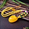 Necklaces & Pendants Jewelry Amber Chicken Butter Yellow Beeswax Lucky Bag Pendant Necklace Women Charms Drop Delivery 2021 Eikfn