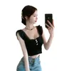 WOMENGAGA Summer Sexy Lace Mesh Slim Short Strapless Vest For Women Tops Tank Korean Top Tunic Gothic DR9B 210603
