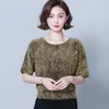 Plus Size Glitter Shirt Tops Mode Élégant Brillant Sequin Blouse Tunique Femmes Blouses Rouge Golden Shine Blouses Pour Femmes 14083 210527