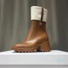 302 Luksusowe kobiety Betty PCV Buty Rasze Kobiet Chunky Bootis Designer Hals Boot Dress Sukienka Buty Marka 100% Prawdziwy Skórzany Medal Gruba 2021