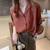 Koreanischen Stil Mode Langarm Büro Dame Frauen Hemd Lose Plus Größe Tops Casual Feste Weibliche Shirts Blusas 8178 50 210528