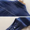 Camicia di jeans slim da uomo primavera ed estate Business Casual Camicia a maniche lunghe allentata blu nera da uomo Giacca di jeans classica maschile 210531