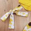 Conjuntos de verano para niños, mameluco informal de manga larga con estampado de letras, pantalones de girasol, ropa bonita de 2 uds para niñas y niños de 0 a 18M 210629