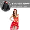 Decorative Flowers & Wreaths 1Pc Novel Artificial Rose Exquisite Veil Western Style Headwear For Costume Party Masquerade