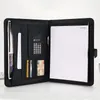 A4 File Organizer Portfolio Folder Document Bags PU Leather Notepad Multi-function Card Holder Pen File Clip Calculator Memo 370 V2
